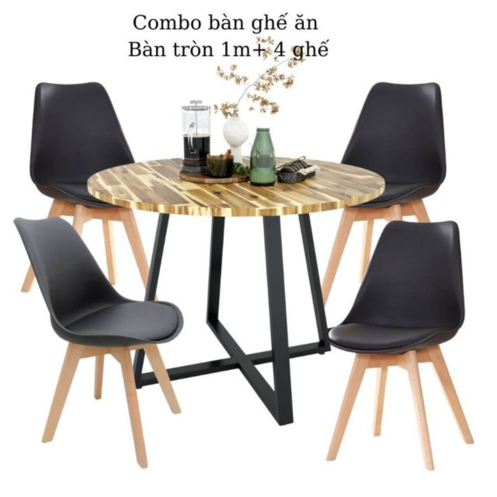 Bộ bàn tròn và 4 ghế Eames