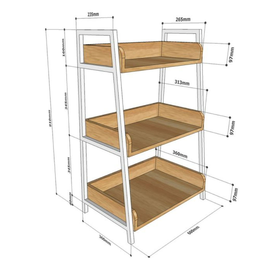 Kệ CASAN 3 tầng gỗ plywood khung sắt